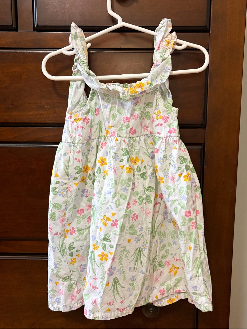 Joe Fresh White Floral Sundress with Pink & Yellow Blooms